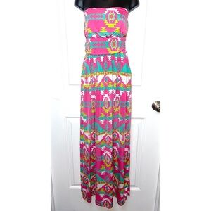 Aztec print maxi dress
